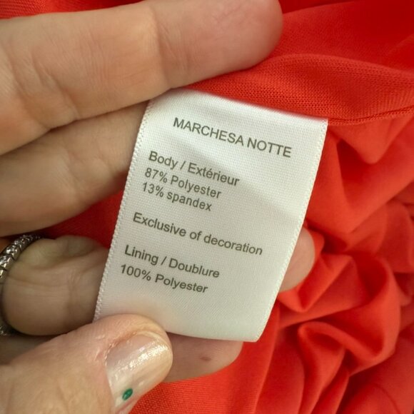 Marchesa Notte bright red Bow embellished draped crepe gown size 12 - Picture 5 of 5